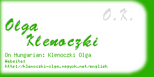 olga klenoczki business card